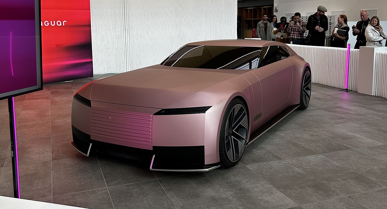 Jaguar Type 00 concept car in Miami Pink at the Miami Art Week reveal, December 2024